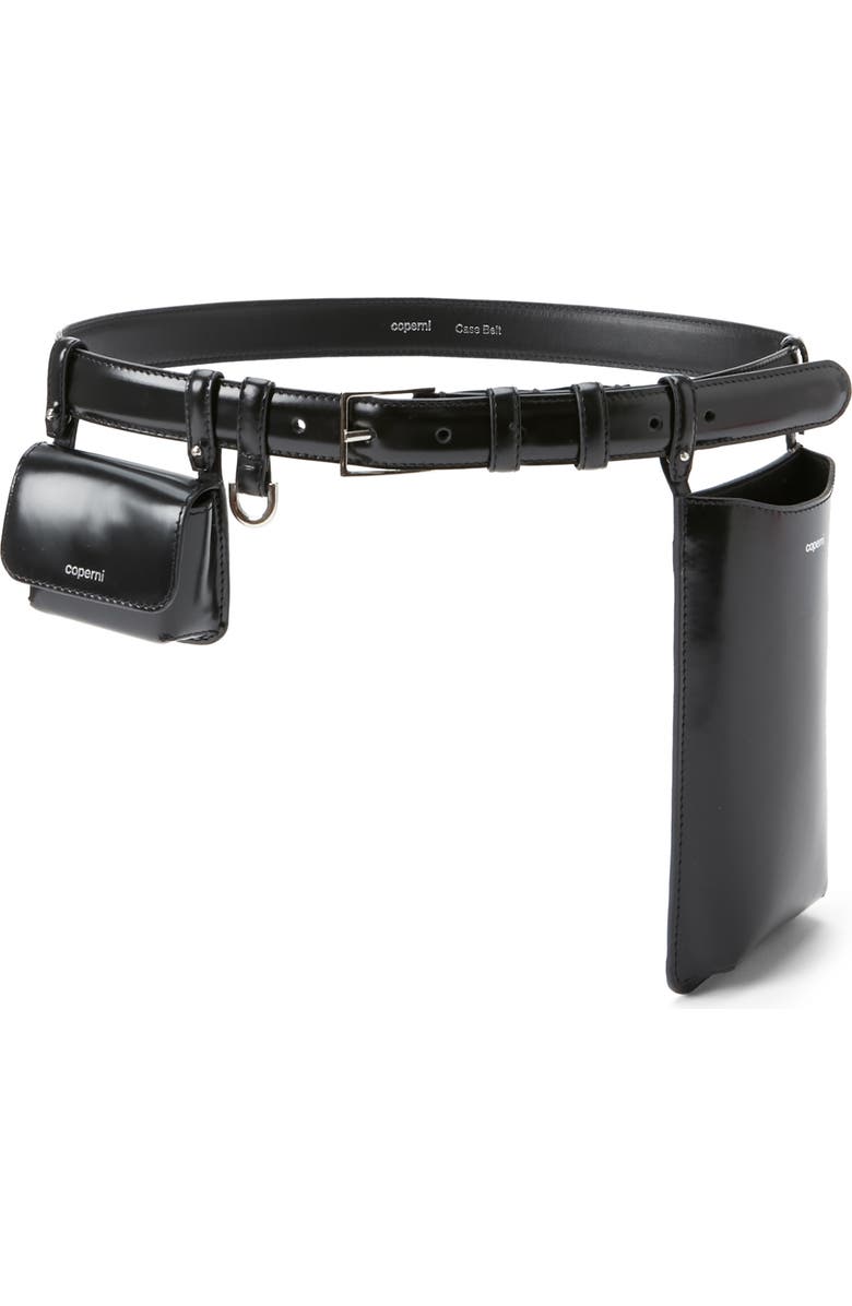 Coperni Leather Case Belt Bag, Main, color, Black