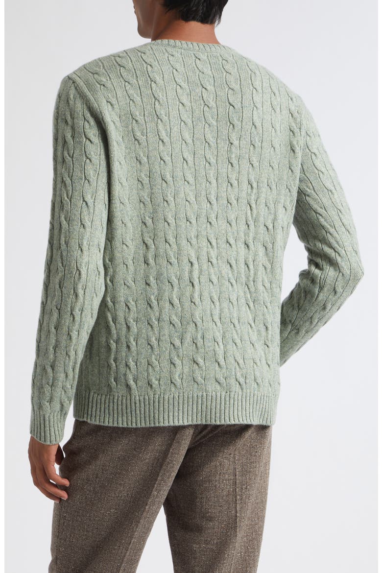 Maglia VLOGO Signature Cabled Virgin Wool Crewneck Sweater, Alternate, color, STONE