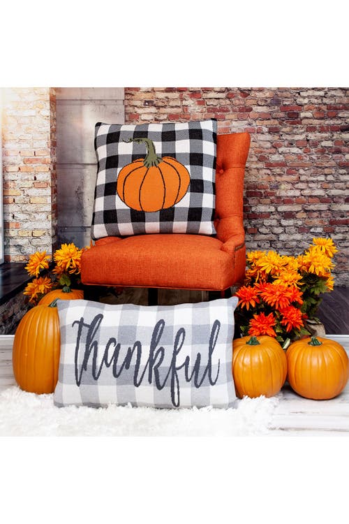 Parkland Collection Grey Thankful Transitional Grey Throw Pillow In Gray