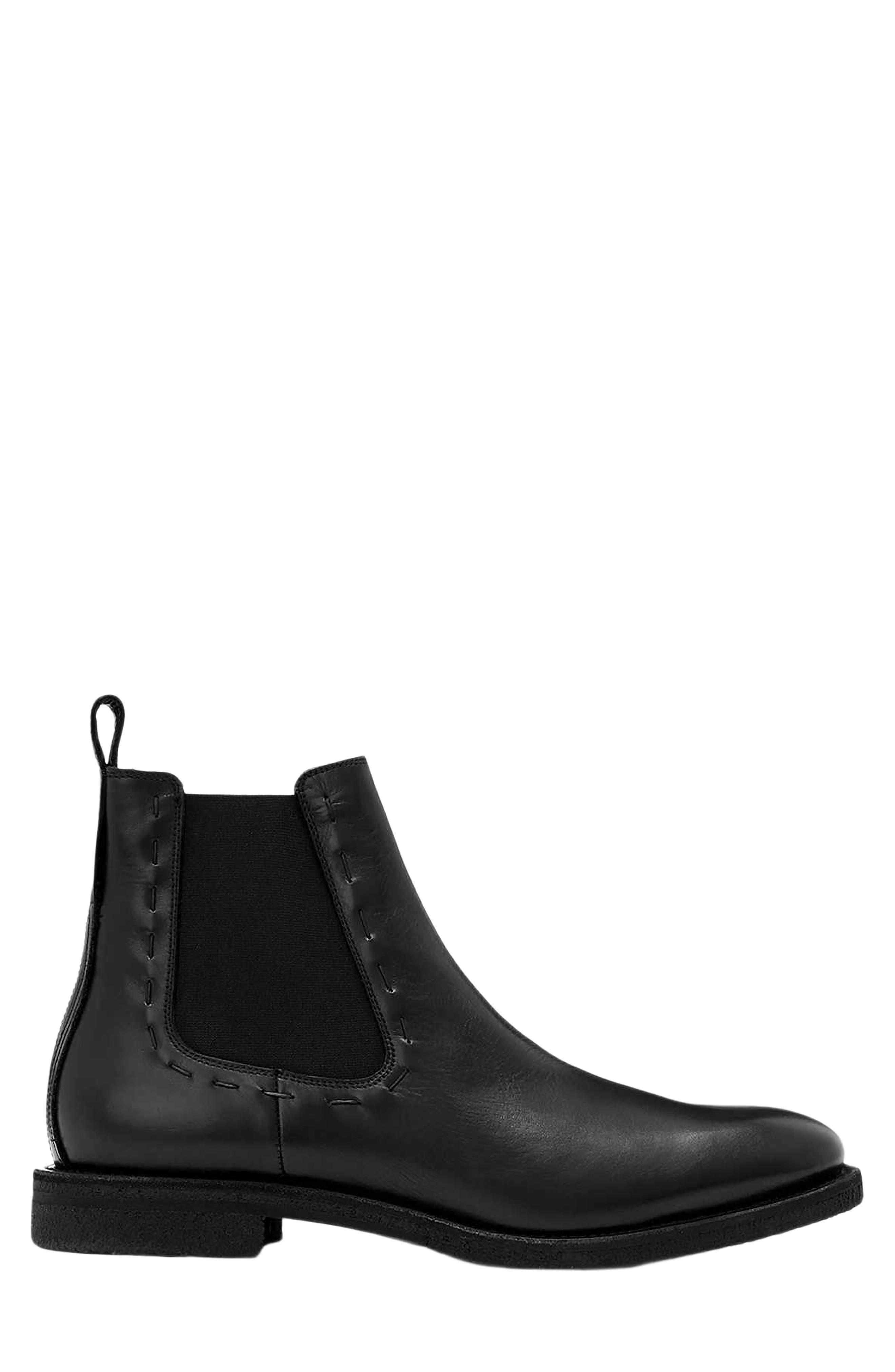 Cliff Leather Chelsea Boot, Alternate, color, BLACK