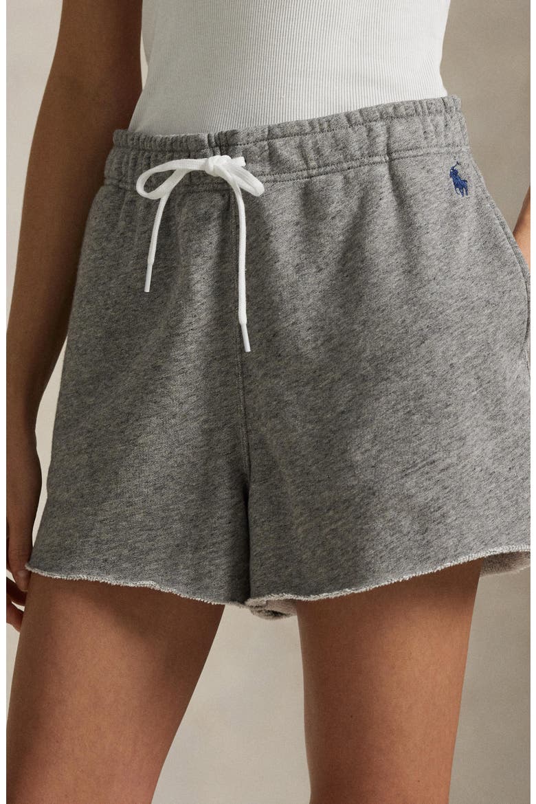 Lightweight Fleece Drawstring Shorts, Alternate, color, DARK VINTAGE HEATHER