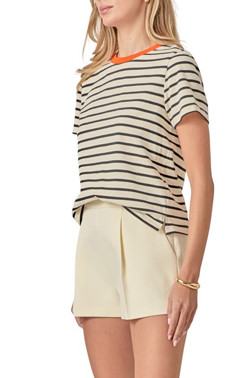 English Factory Contrast Crewneck Stripe T-shirt In Neutral