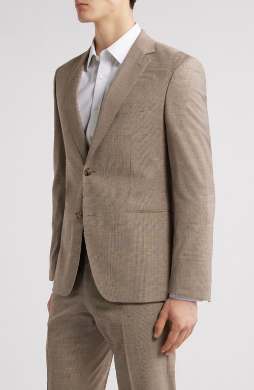 Shop Hugo Boss Boss Huge Slim Fit Houndstooth Microcheck Sport Coat In Light Beige