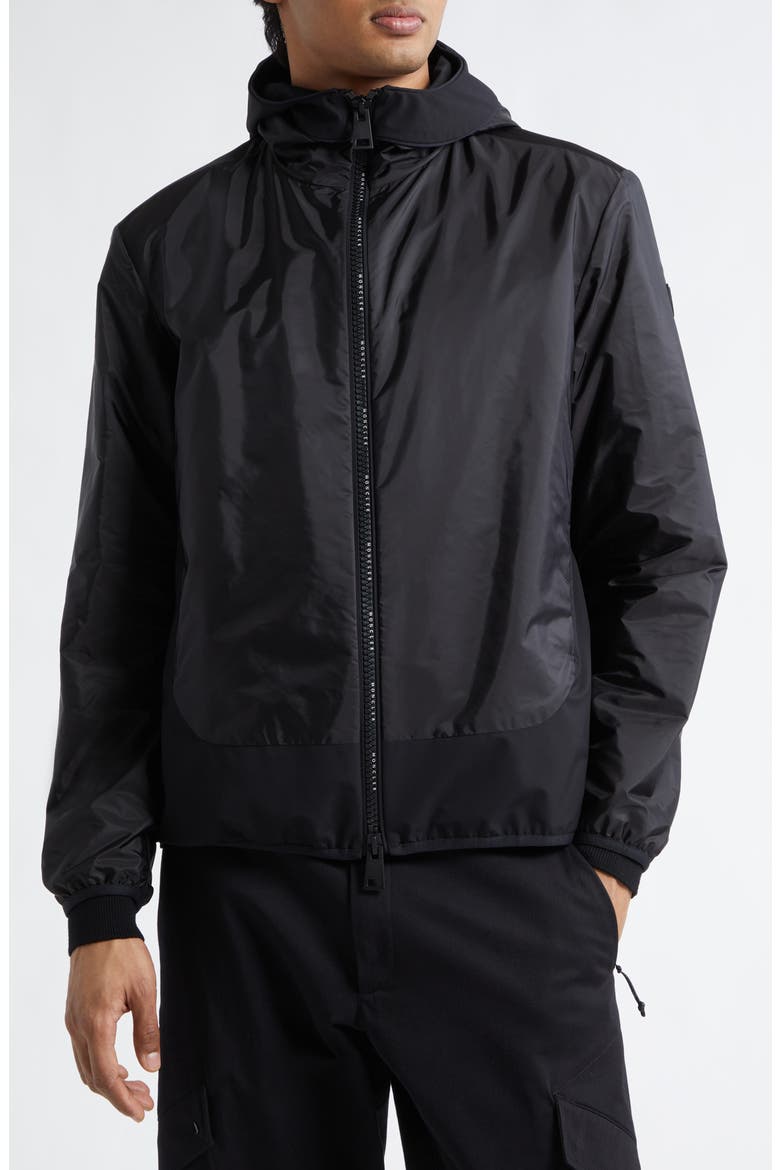 Galveston Water Repellent Hooded Jacket, Main, color, BLACK