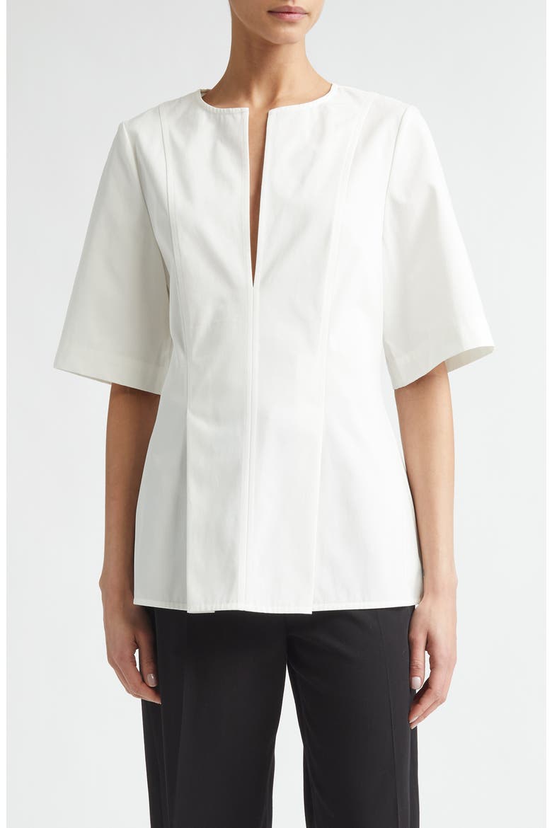 Tailored Cotton Tunic Top, Main, color, WHITE