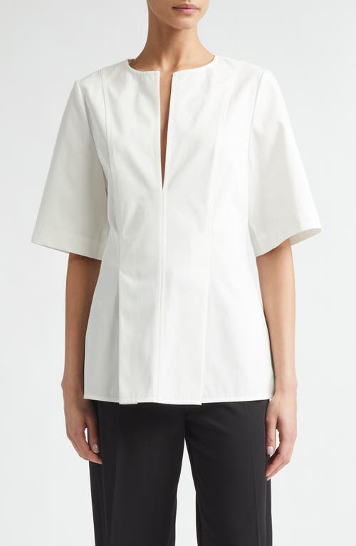 TOTEME Tailored Cotton Tunic Top in White at Nordstrom, Size 36