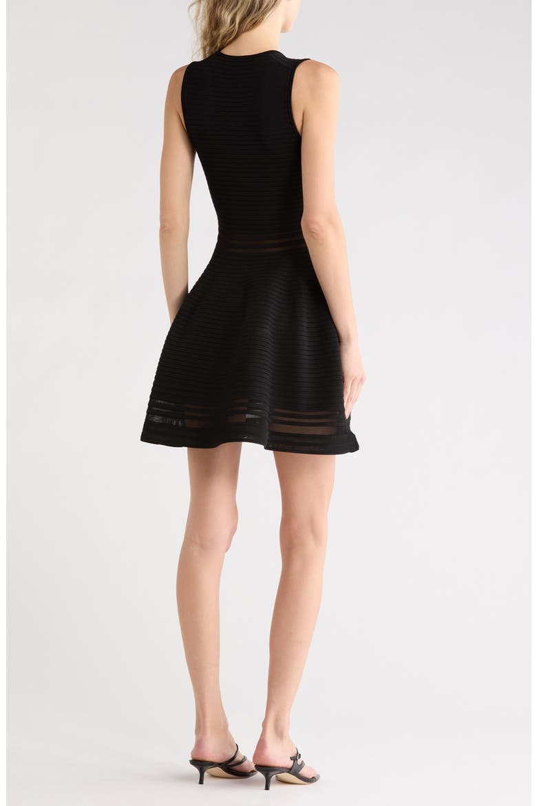 Lottie Sleeveless Ottoman Sweater Minidress, Alternate, color, BLACK