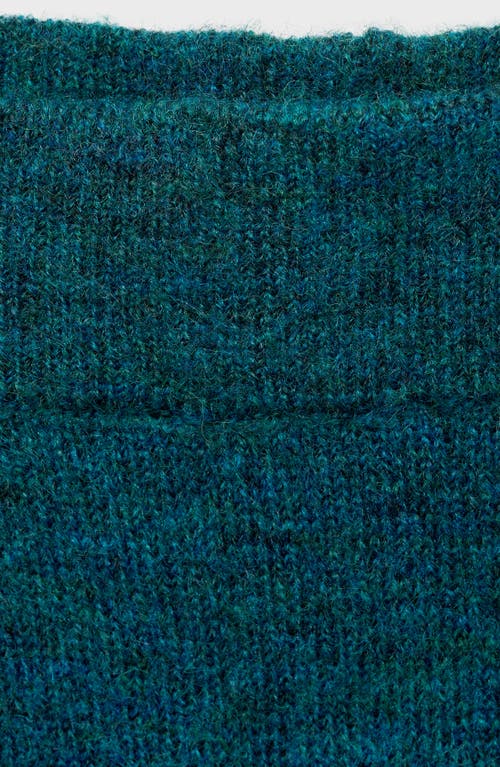 Mango Flare Knit Pants In Petrol Blue