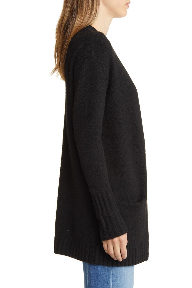 Open Front Cardigan, Alternate, color, BLACK