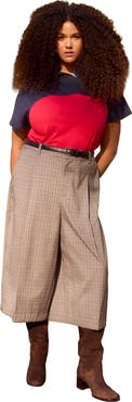 ELOQUII Plaid Culotte Trouser