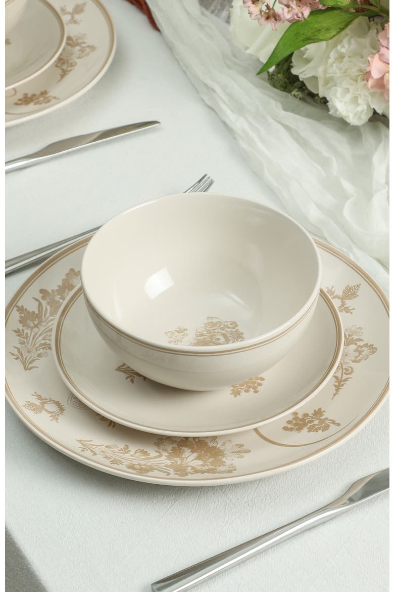 Opal Stoneware 12-Piece Dinnerware Set, Alternate, color, Beige
