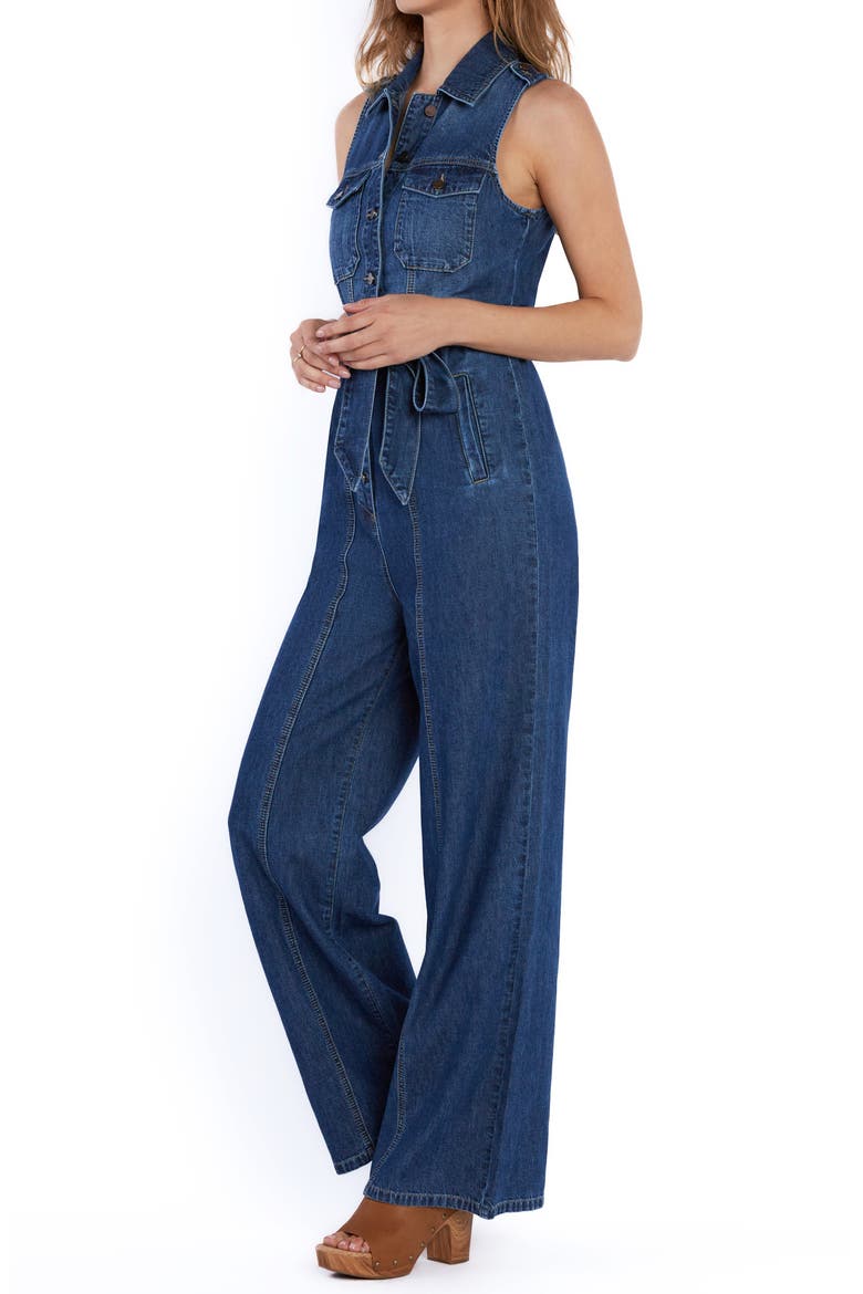 Camp Tie Belt Denim Jumpsuit, Alternate, color, CAMP BLUE