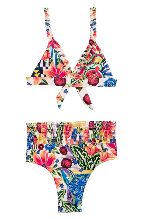 Shop Agua Bendita Kids' Zhanna Citrus Two-piece Swimsuit