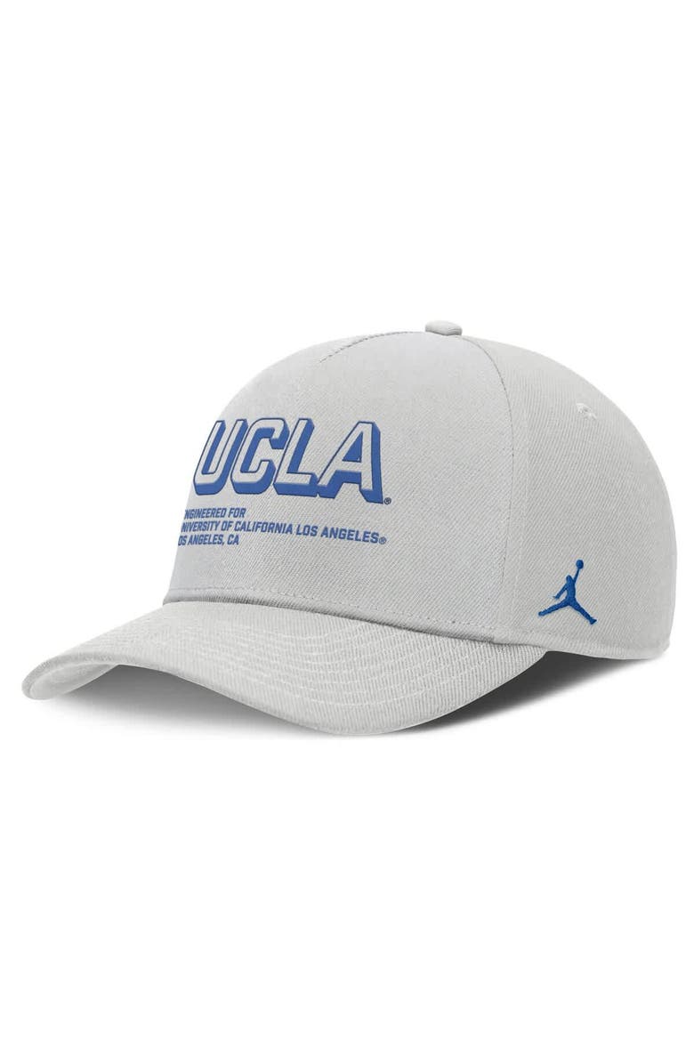 Jordan Brand Men's Jordan Brand Gray UCLA Bruins 2025 Sideline Dust Pinched Rise Adjustable Hat, Main, color, Gray
