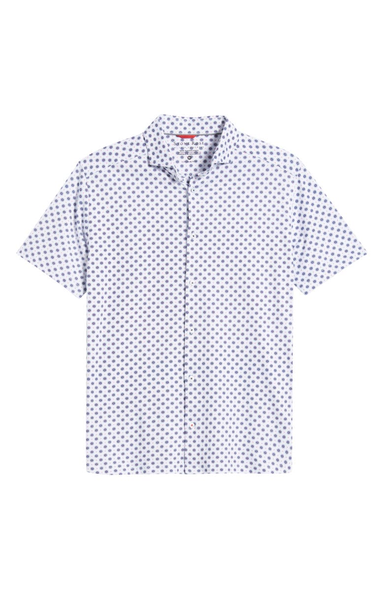 Stone Rose Solar Eclipse Performance Short Sleeve Button-Up Shirt, Alternate, color, 