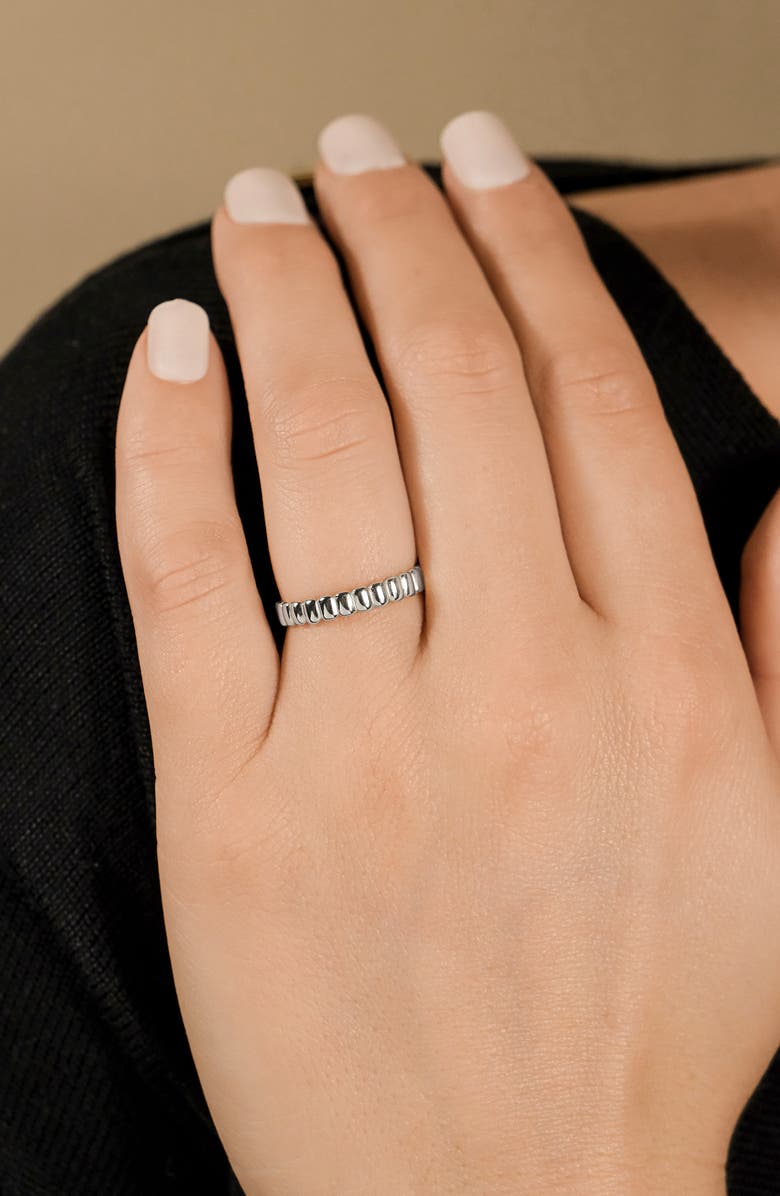 Sterling Forever Stacey Textured Band Ring, Alternate, color, Silver