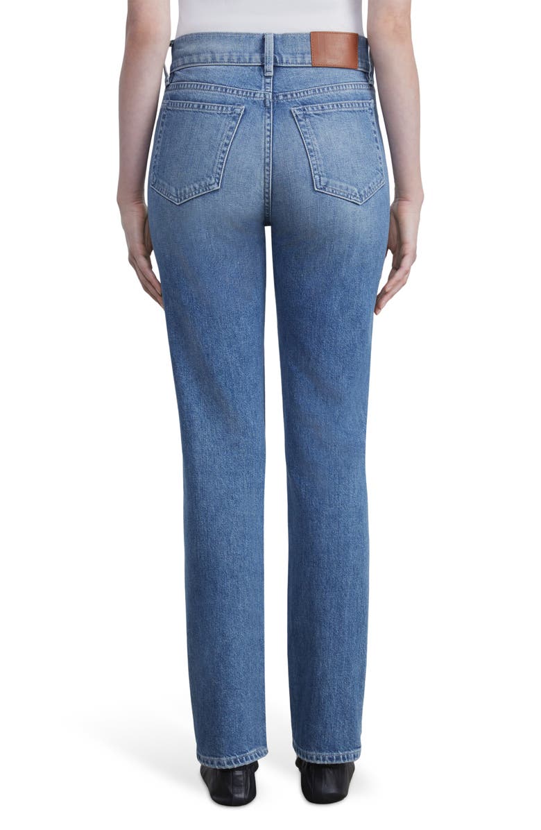 Lafayette 148 New York Reeve High Waist Straight Ankle Jeans, Alternate, color, Faded Skyline