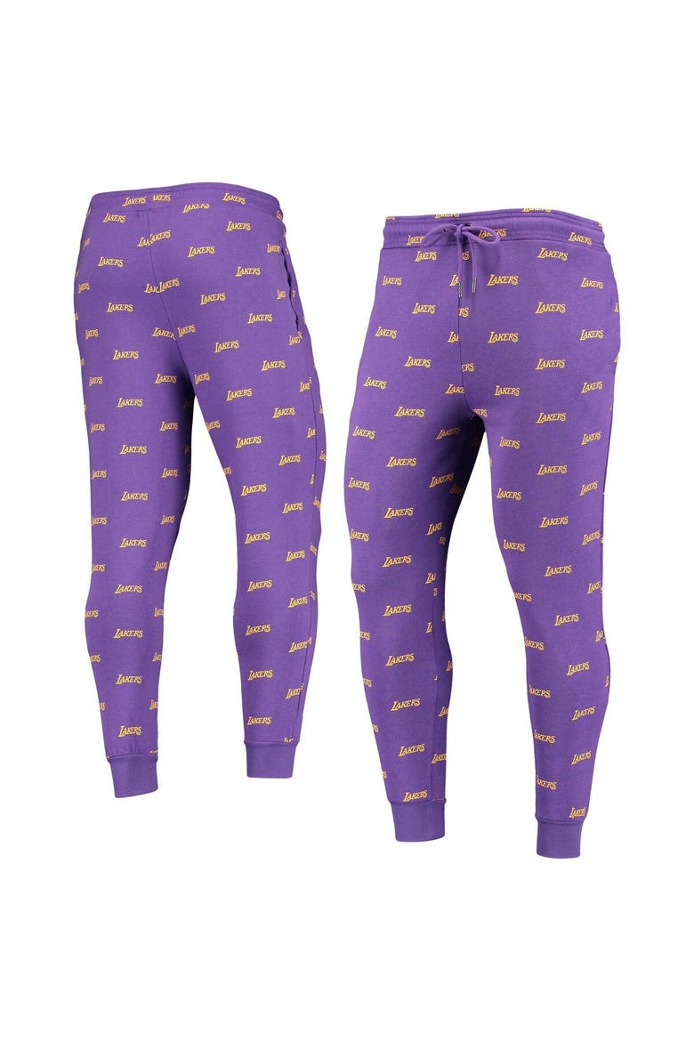 Purple Los Angeles Lakers Allover Logo Jogger Pants, Main, color, Purple