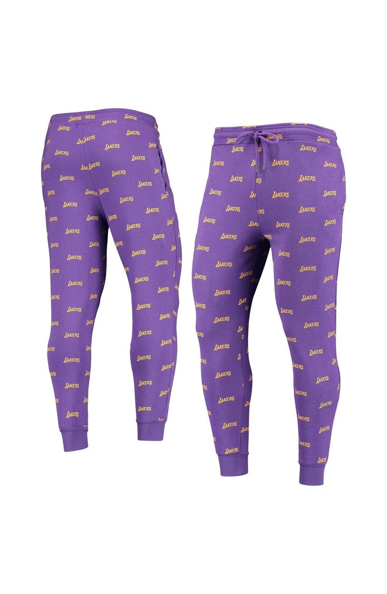 THE WILD COLLECTIVE Purple Los Angeles Lakers Allover Logo Jogger Pants, Main, color, Purple