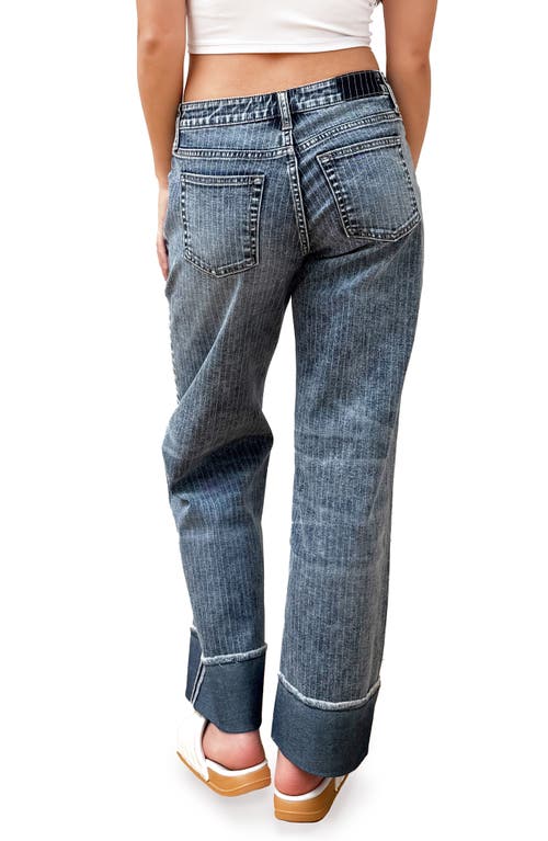Hint Of Blu Cuffed Ankle Wide Leg Jeans In Blue