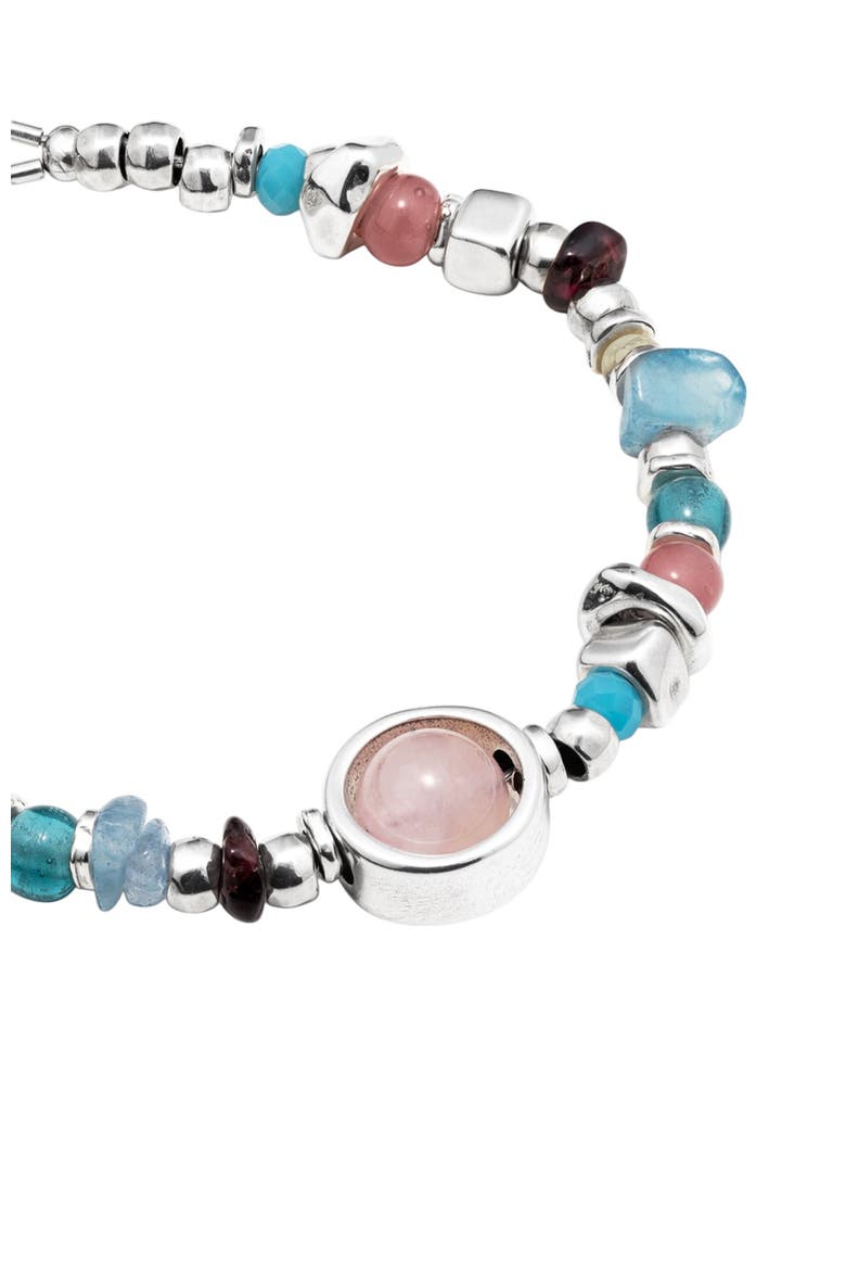 Textured Stone Crystal Bracelet, Alternate, color, Silver