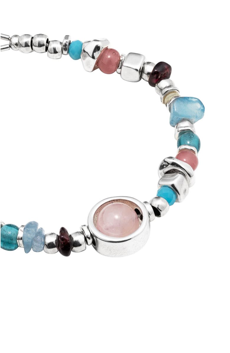 UNODE50 Textured Stone Crystal Bracelet, Alternate, color, Silver