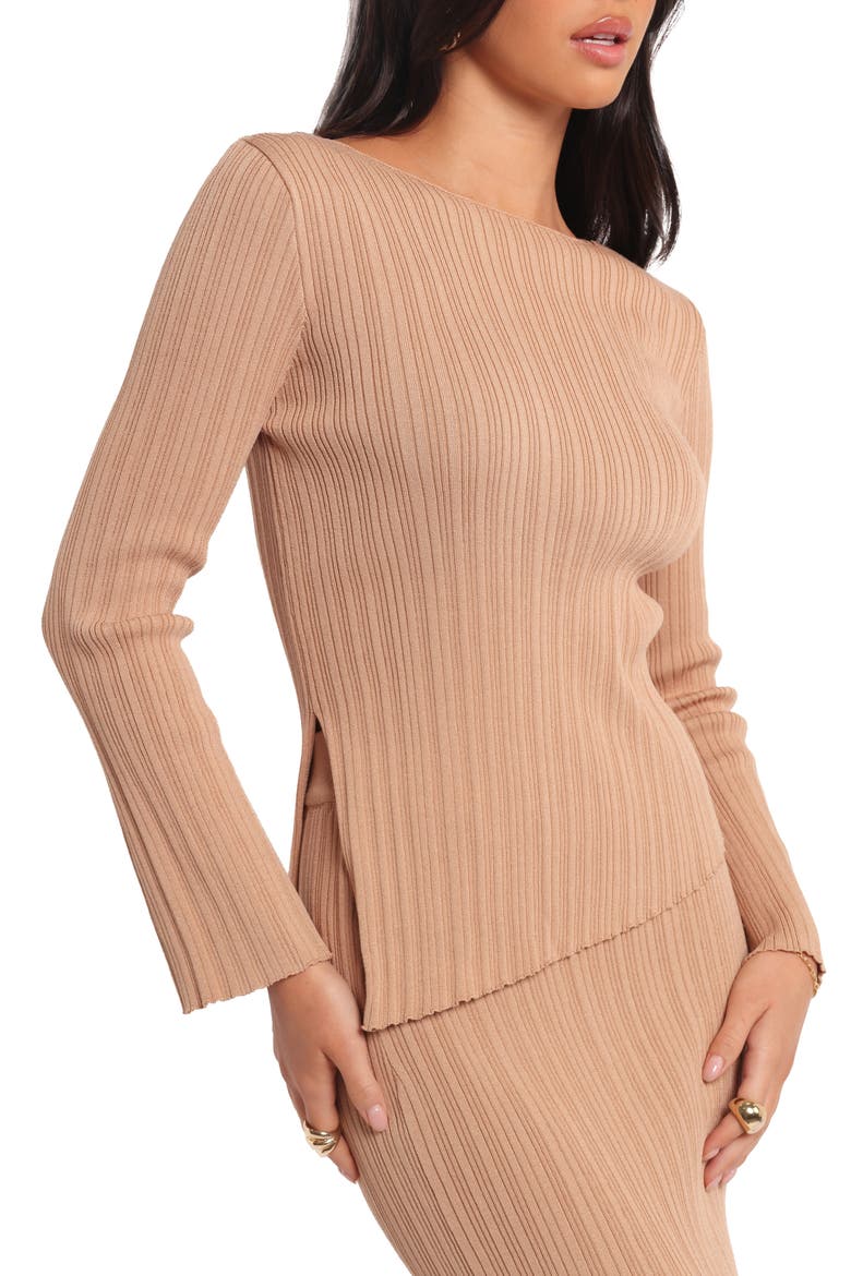 Vienna Variegated Rib Top & Maxi Skirt Set, Alternate, color, BEIGE