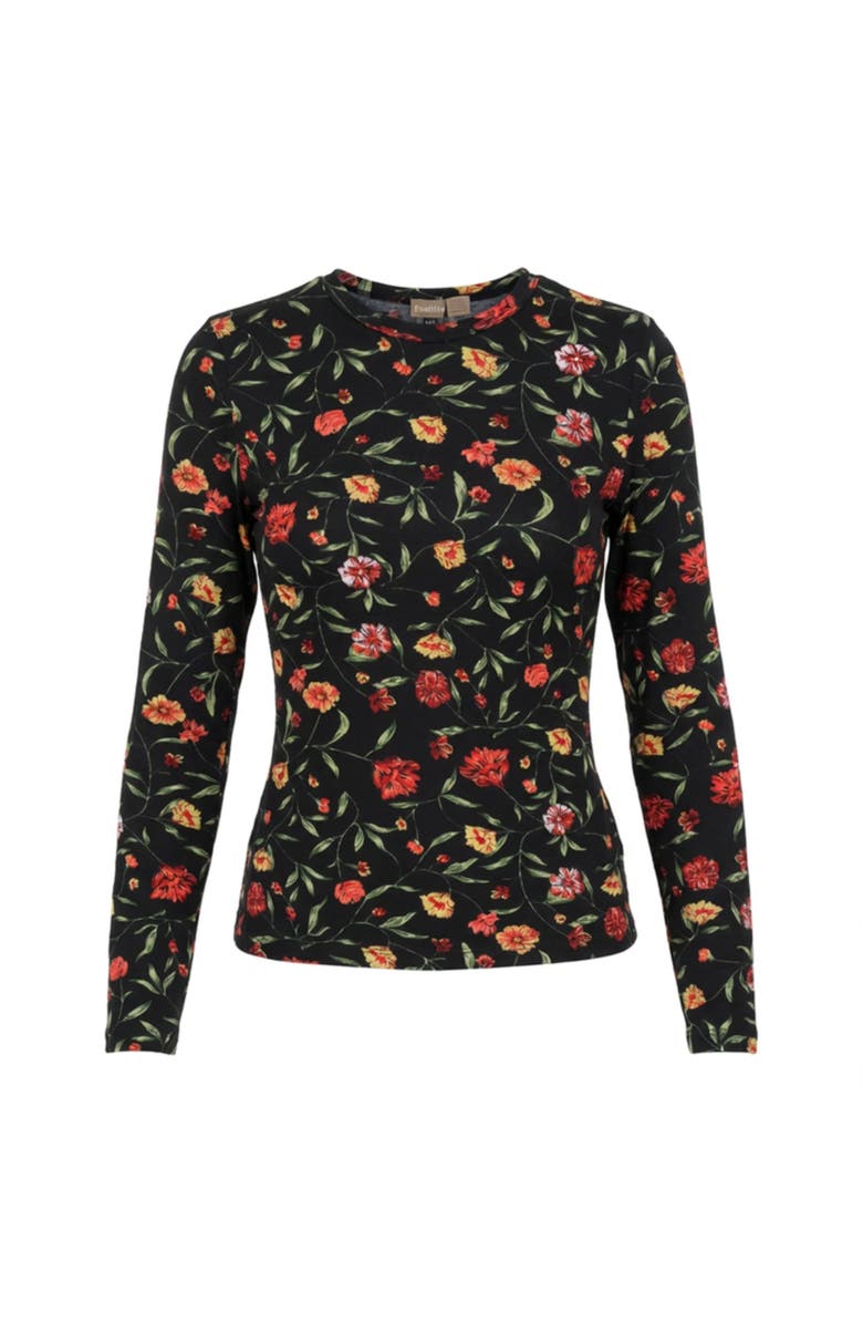 Positive V-Neck Long Sleeve Top, Main, color, Black
