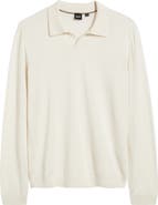 BOSS Enord Long Sleeve Wool Polo Sweater