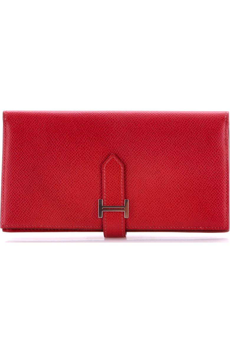 Pre-Owned Hermes Bearn Wallet Epsom Long, Main, color, Rubis