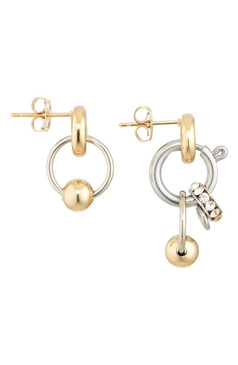 Justine Clenquet Kris Mismatched Hoop Earrings, Alternate, color, Gold N Palladium