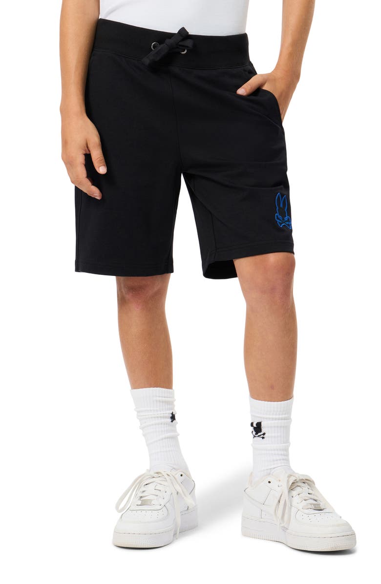 Psycho Bunny Kids' Walter Lightweight Sweat Shorts, Alternate, color, Black
