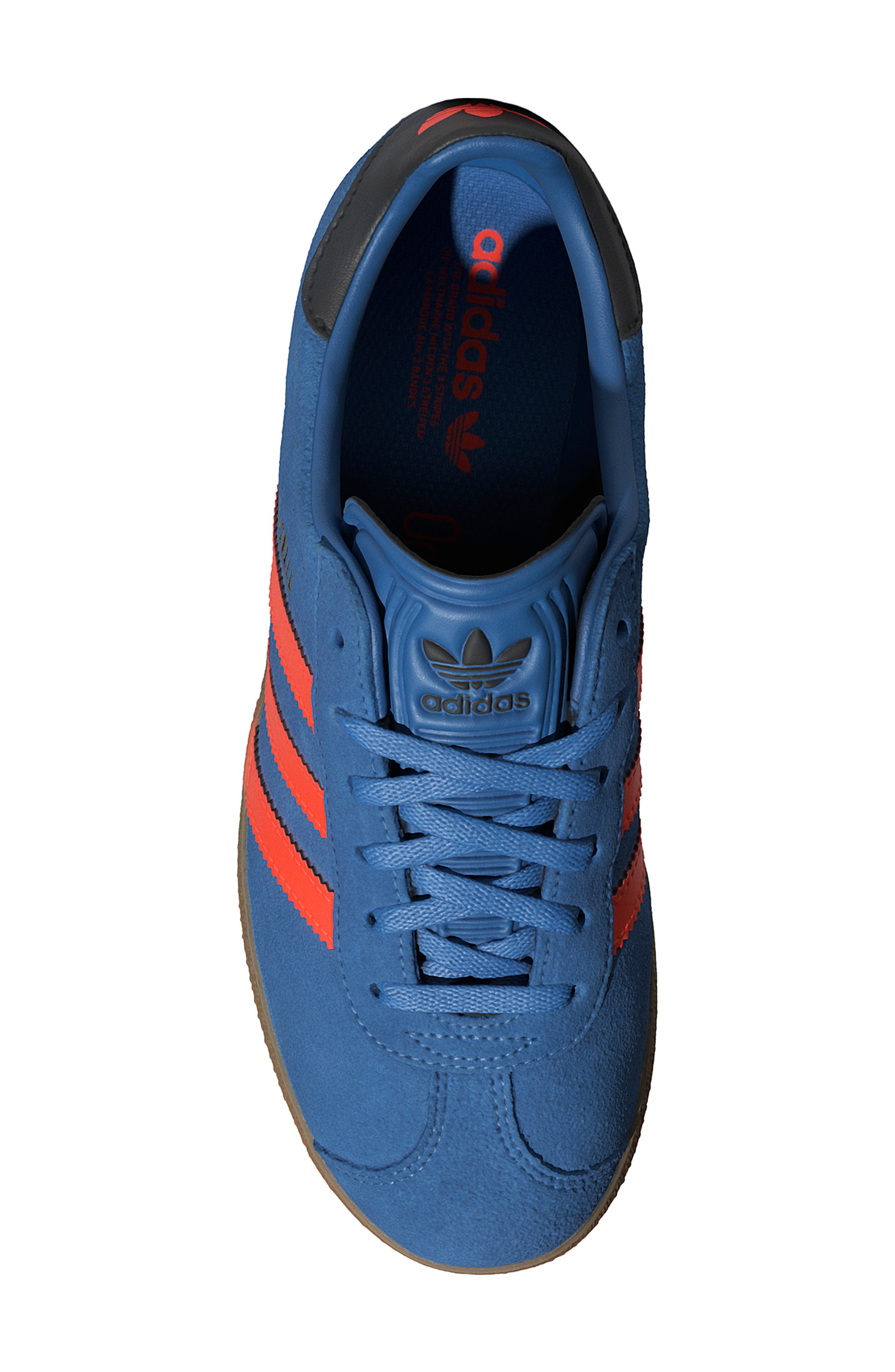 adidas Kids' Gazelle Low Top Sneaker, Alternate, color, Blue/ Orange/ Black