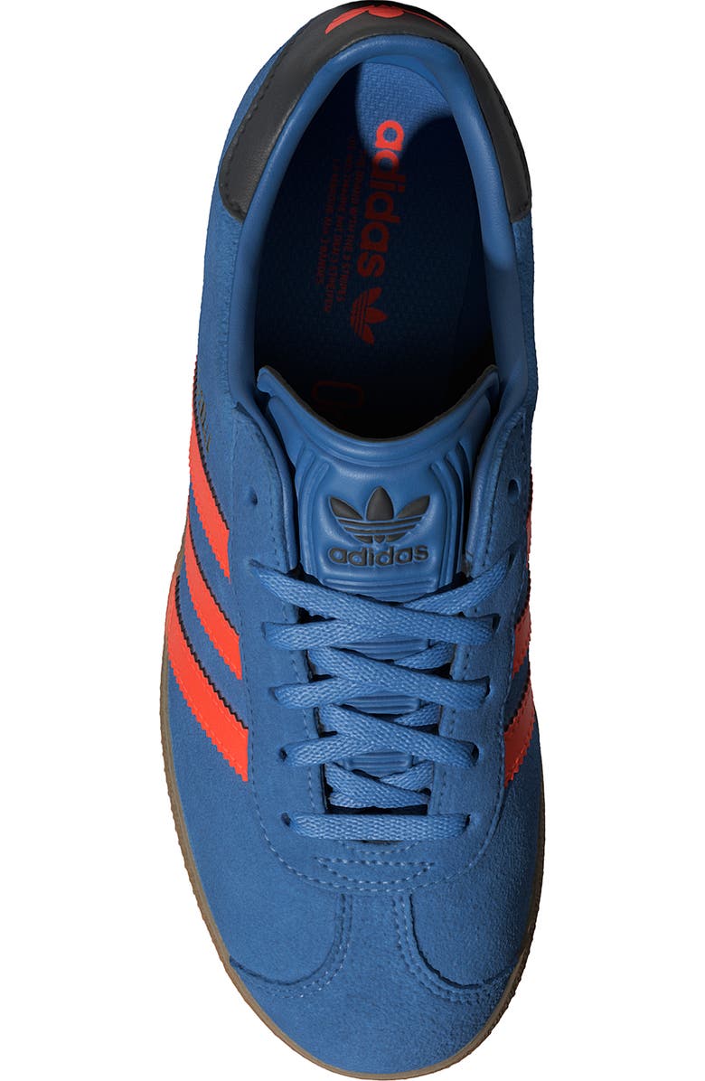 adidas Kids' Gazelle Low Top Sneaker, Alternate, color, Blue/ Orange/ Black