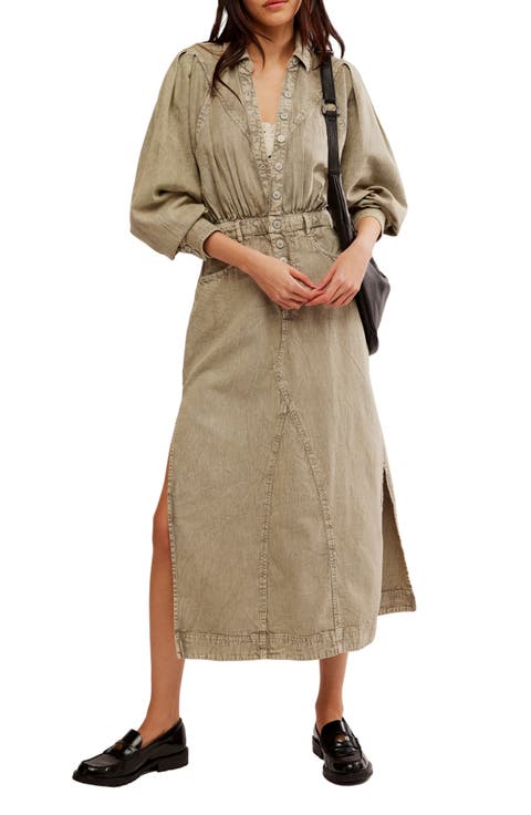 Mad Love Long Sleeve Denim Midi Dress