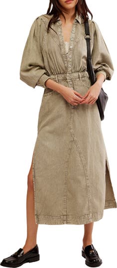 Mad Love Long Sleeve Denim Midi Dress