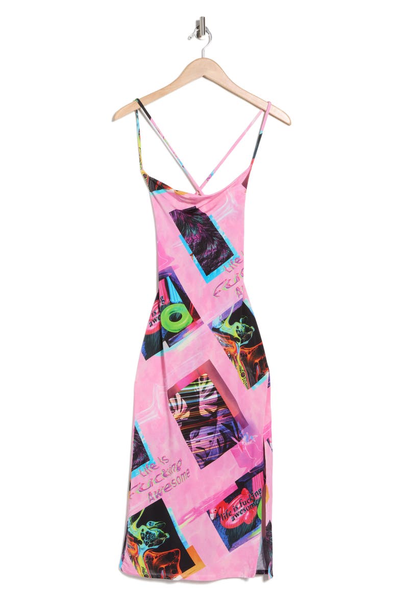 Graphic Slipdress, Alternate, color, PINK