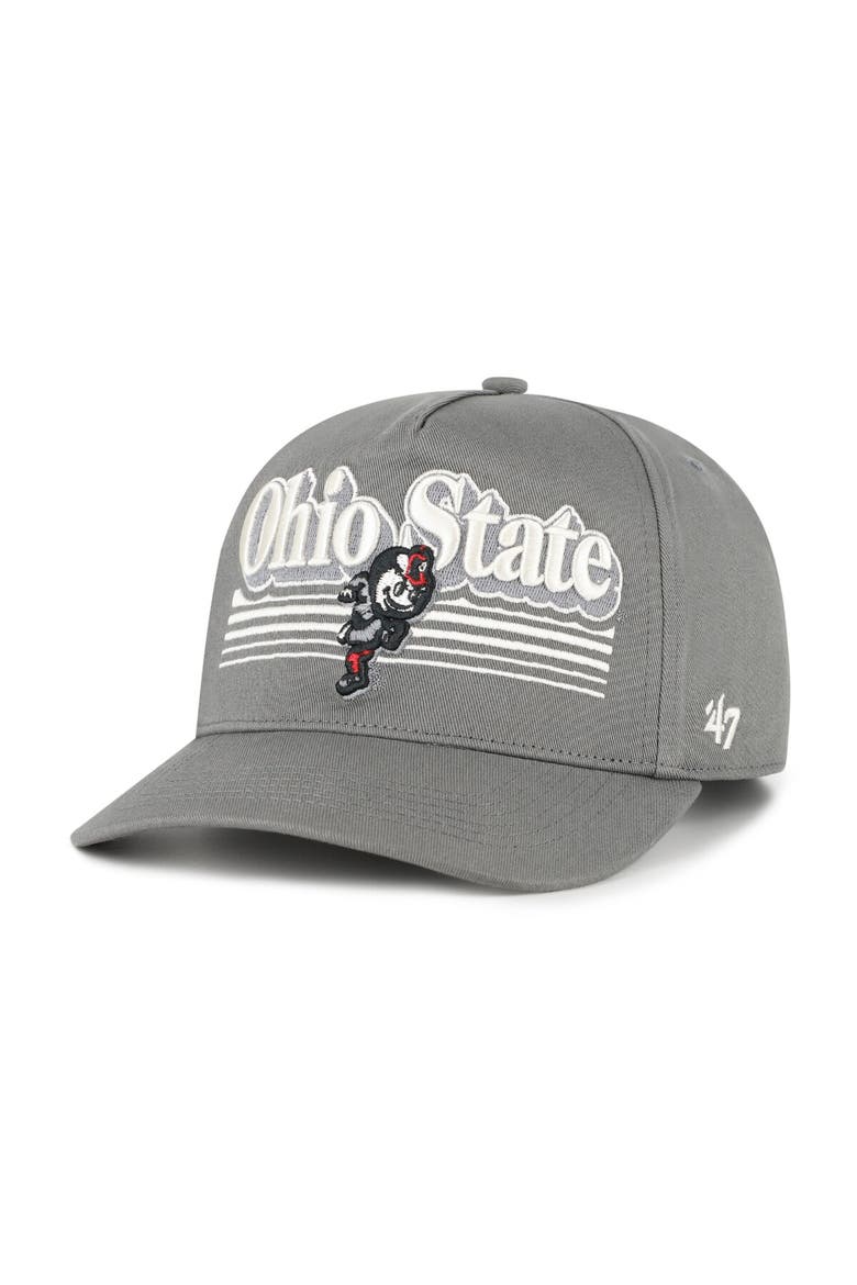 Men's '47  Gray Ohio State Buckeyes Script Fade Hitch Adjustable Hat, Main, color, Gray