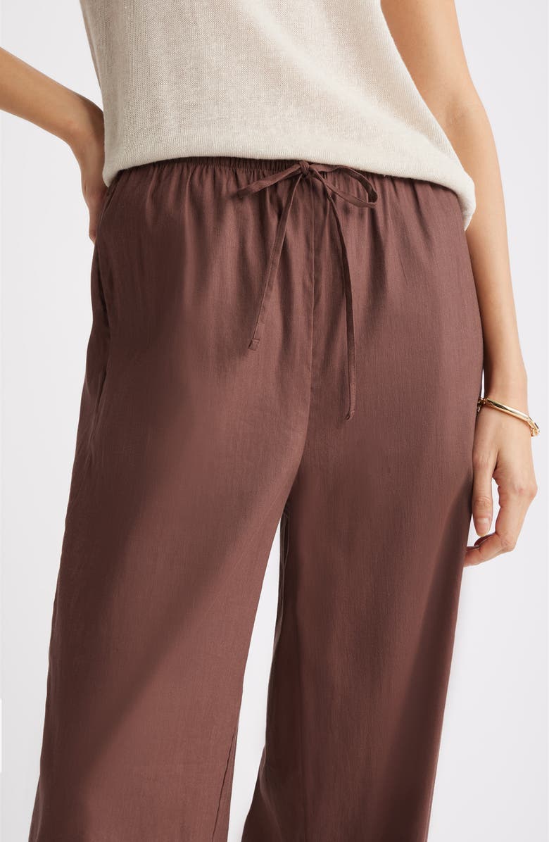 Nordstrom Linen Blend Drawstring Pants, Alternate, color, Brown Roast