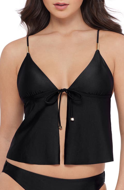 Tie Front Crop Tankini Top