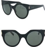 Saint Laurent 52mm Round Sunglasses