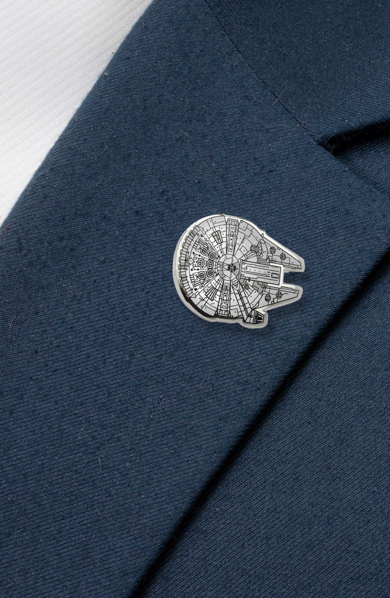 Cufflinks, Inc. Star Wars<sup>™</sup> Millennium Falcon Lapel Pin, Alternate, color, White