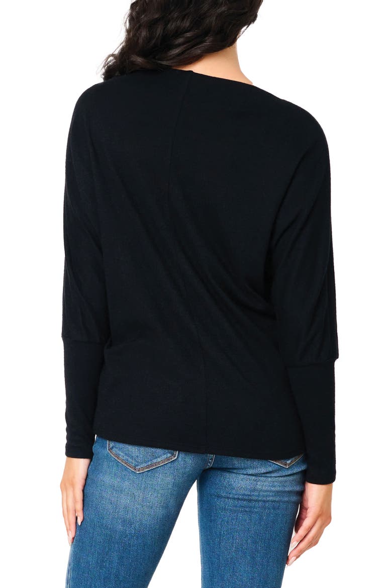 Slouchy Luxe Boatneck Top, Alternate, color, BLACK