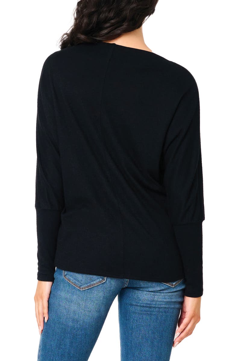GIBSONLOOK Slouchy Luxe Boatneck Top, Alternate, color, Black