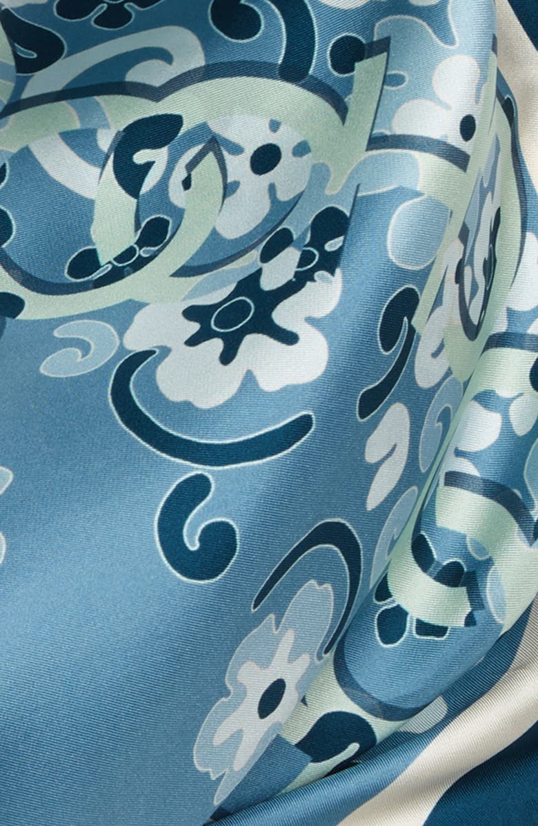 Jimmy Choo Floral Logo Silk Scarf, Alternate, color,