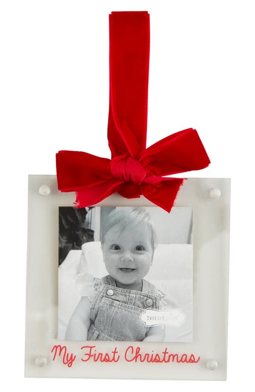 Mud Pie Baby's First Christmas 4 X 4-inch Picture Frame Ornament In White