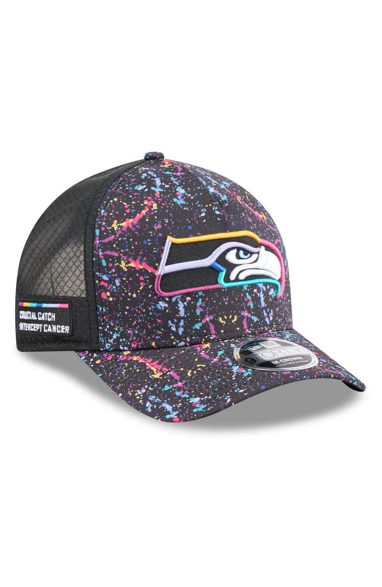 New Era Men's New Era Black Seattle Seahawks 2025 NFL Crucial Catch 9FORTY Adjustable Hat, Main, color, Black