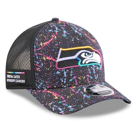 Men's New Era Black Seattle Seahawks 2025 NFL Crucial Catch 9FORTY Adjustable Hat