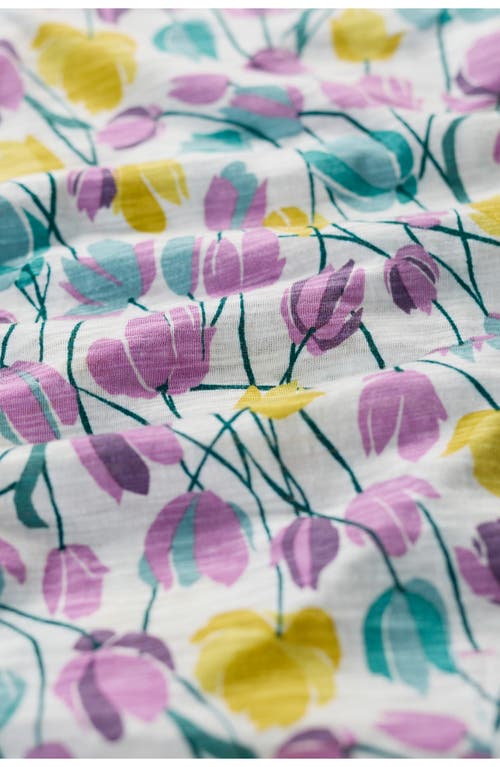 Seasalt Cornwall Gypsophilia Tulip Print Organic Cotton Top In Spring Tulips Chalk