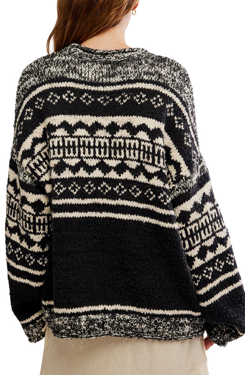 Free People Dani Oversize Cotton Blend Sweater, Alternate, color, Black Combo